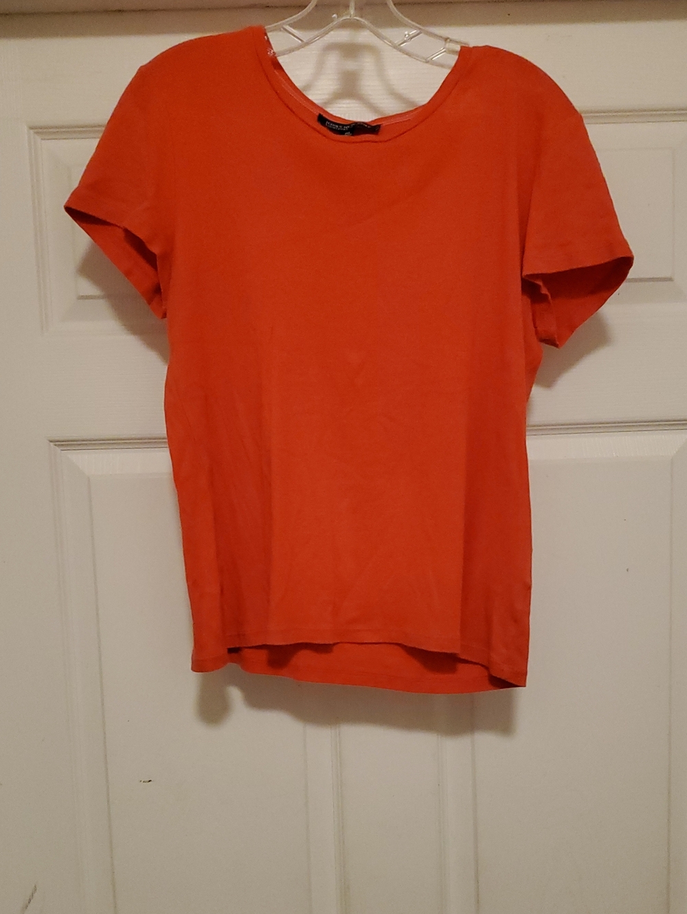 Jones New York Orange Short Sleeve Crewneck Tee